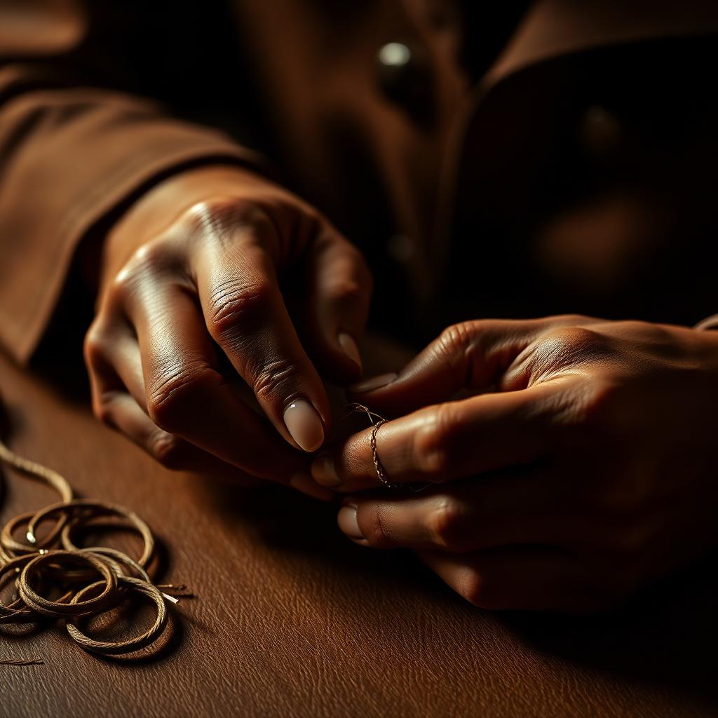 A NOBERIO artisan finishing a piece by hand